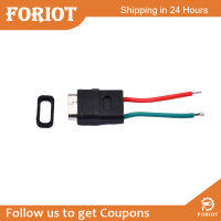 Foriot  USB Type-C สายเคเบิ้ลทรงหางหมูต่อสายไฟ3A USB-C ปลั๊กเป็น2ขาสายเปลือยขั้วต่อปลายเปิดสำหรับ DIY