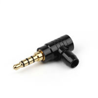 Earphone Plug Conector Jack 3.5 mm Gold Plated Copper Audio Adapter 4 Poles Headphone Amplifier L Type Wire Connector ID 4mm