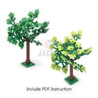 【YF】 52 PCS Alley Tree Model with Plate Set Building Blocks MOC City Garden Scene Plants Decoration Accessories Bricks Kid Toy Gifts