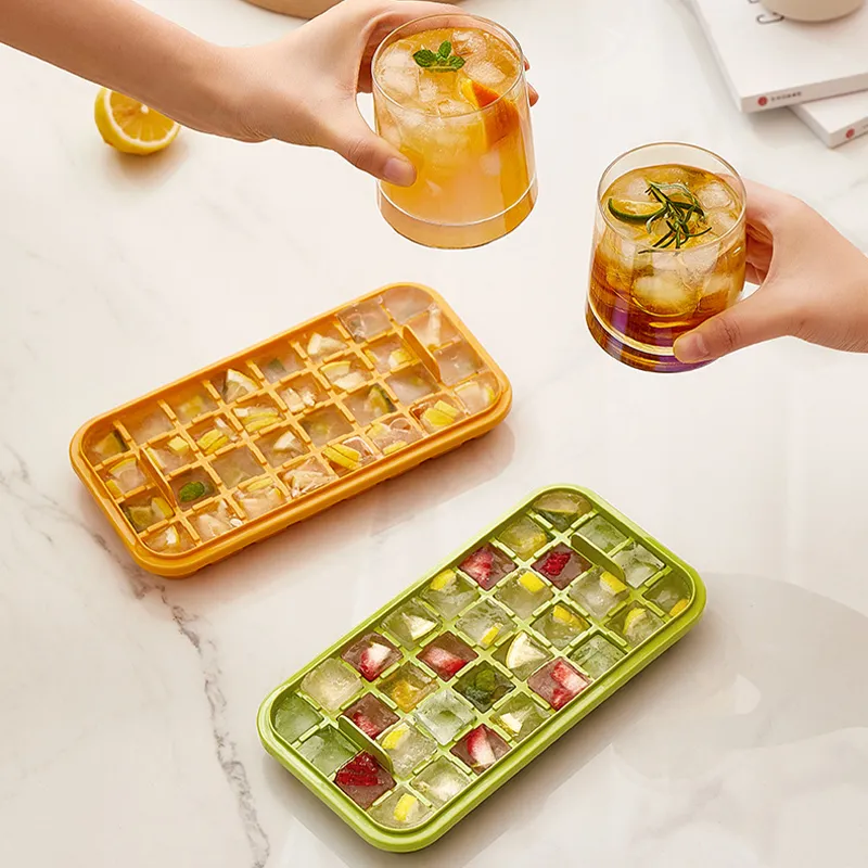 2 Tier Ice Cube Trays for Freezer, Cube Tray with Lid and