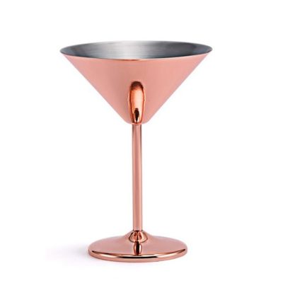 Stainless Steel Martini Cocktail Glass High Base Wine Glass Unbreakable Wine Glass Metal Bar Champagne Glass Copper