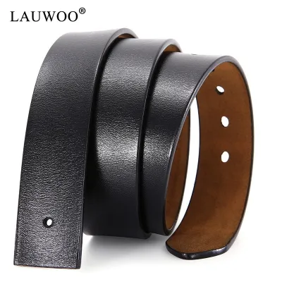 No Buckle Genuine Leather Belts With Holes High Quality 100 Pure Cowhide Belt Strap 3.3CM/3.7CM