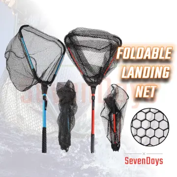 Aluminium Alloy Landing Net Fly Fishing Fish Saver Knotless Fishing Tools  Small Mesh Trout Hand Net Mesh Catcher Crab Cage