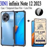 3in1เคสโทรศัพท์กันกระแทก Infinix Note 12 2023สำหรับ Infinix Note 12 Pro 5G 4G ฟิล์มเซรามิคฝ้า + ฟิล์มเลนส์กล้องถ่ายรูป