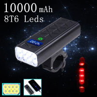 10000มิลลิแอมป์ชั่วโมง8T6จักรยานแสงกันน้ำ USB LED ชาร์จไฟจักรยาน3600LM Super Bright ไฟฉายสำหรับขี่จักรยานด้านหน้าแสง