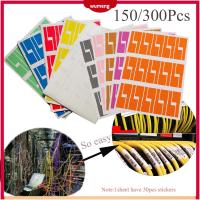 WUMENG 150/300pcs สีสัน เครื่องมือมาร์กเกอร์ ลวด เครือข่าย แท็กประจำตัว สติ๊กเกอร์ ออแกไนเซอร์ไฟเบอร์ ฉลากสายเคเบิล