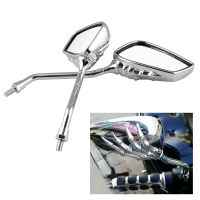 2pcsSet Universal 8mm 10mm Motorcycle Chrome SKELETON Skull HAND Claw Side Mirrors Black Silver Rear View For Motorbike