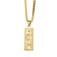 Creative U.S. Dollar Pattern Hip Hop Rock Trend Mens Necklace Personality Million Dollar Bill Pendant Punk Fashion Jewelry Gift Fashion Chain Necklac