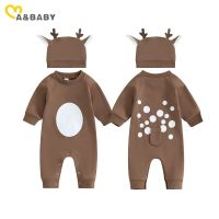 Ma&amp;Baby 0-18M Christmas Newborn Infant Baby Boy Girl Jumpsuit Long Sleeve Deer Romper + Hat Cute Xmas Costumes Outfits