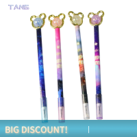 ?【Lowest price】TANG ปากกาหมึกเจลรูปหมีคริสตัลรูปการ์ตูนน่ารัก2ชิ้นวัสดุเครื่องเขียนสุดน่ารักอุปกรณ์สำนักงานโรงเรียนของขวัญเด็กปากกาเจลแบบสุ่ม