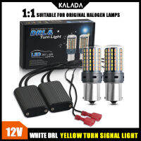 Kalada 1คู่ Canbus 1156 BA15S P21W BAU15S T20 7440 W21W หลอดไฟ LED ไม่มีข้อผิดพลาดคู่สี3030 69SMD สีขาวเหลืองเปิดสัญญาณไฟ12V