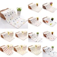 【jw】﹍☃✜  Baby Cotton Face Muslin Squar Bibs Newborn Cartoon Printing Saliva