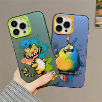 น่ารักเป็นคู่การ์ตูนเสือภาพวาดหลากสีสันลาย Totoro สำหรับ IPhone14 13 12 11 Pro Max เคสโทรศัพท์แฟชั่นความคิดสร้างสรรค์