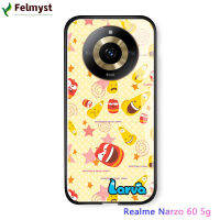 เคสกระจกนิรภัยมันวาวสีแดงลายการ์ตูน3D สำหรับ Realme 11 5G Realme Narzo 60 5G