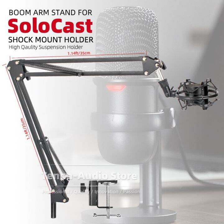 For HyperX SoloCast Suspension Isolation Shock Mount Microphone Stand Desktop Solo Cast Mic