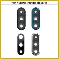 เลนส์กระจกกล้องถ่ายรูปด้านหลัง P30lite ใหม่สำหรับ Huawei P30 Lite Nova 4E เลนส์กระจกกล้องถ่ายรูป + อะไหล่ที่ยึดที่จับกล้องรูปตัวยู