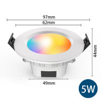 Smart LED Downlight 5W 9W RGB CCT AC110V 220V Dimmable Led Panel Light Round Compatible With APP RemoteMobile Bluetooth Control