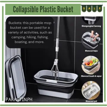 Household Mop Bucket Small Rectangle Collapsible Pail Multiuse