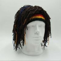 -【อย่างดี】Happybuyner 1pc Novel Cap Reggae Dreadlocks Unisex Jamaican Knitted Beanies Wig Braid Hat Rasta Hair Hat