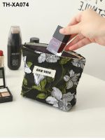 Ins small change purse printing lipstick package cosmetic bag girl her monthlies mini pocket cloth zipper bag