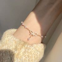 Delicate Crystal Bow Pearl celets Girls Fashion Bangle Jewelry Accessories Gifts Korean Ins