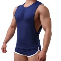 Large Split Singlet Mens Gym Fitness Bodybuilding Tank Tops Male Sport Shirt Muscle Guys Sleeveless Running Jogging Vests