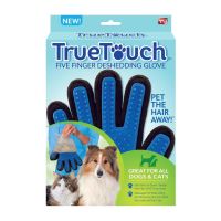 TrueTouch Five Finger Deshedding Glove for Cats &amp; Dogs (1 box) ถุงมือนวด และแปรงขนสุนัข แมว สัตว์เลี้ยง (1 กล่อง)