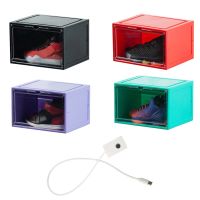 (cerci household goods) TransparentShoe BoxShoe Boxes Lighted ThickenedCase Holder Visible Shoebox Organizer