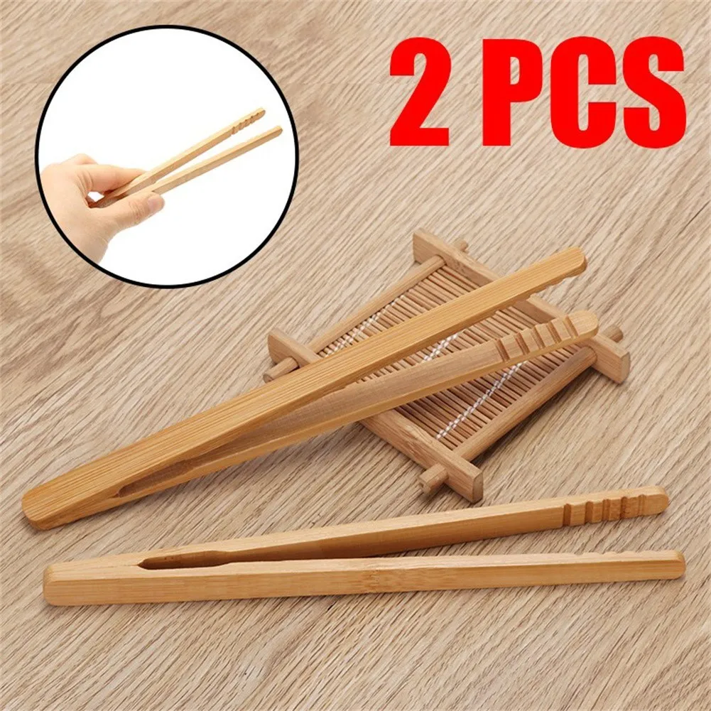 Wooden Toast Tongs Toaster Bacon Cooking BBQ Food Bread Tong Kitchen Food HA 