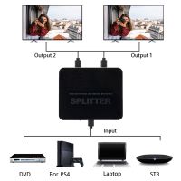 Pemisah HDMI 1x2 4K saklar HDMI 1 dalam 2 keluar Amplifier Video tampilan ganda untuk HDTV kotak PC Monitor proyektor Laptop