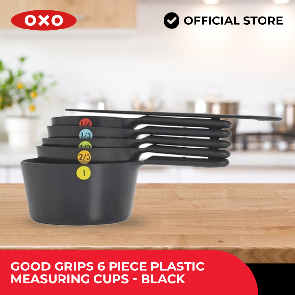 OXO Good Grips 6 Pc. Plastic Measuring Cups - Snaps - Black