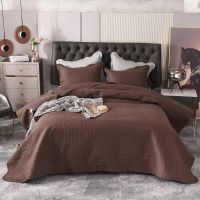 Solid Color Bedspread Luxury Nordic Decorative Bed Cover Single Double King Size Coverlet High Quality Sewing Blanket