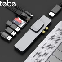 Tebe Dual Type-C ฮับ USB C 3.1ไปยัง HDMI RJ45กิกะบิตอีเธอร์เน็ต SD/ตัวอ่านบัตร TF แยกหลาย USB-C สำหรับ Macbook Pro M1/อากาศ