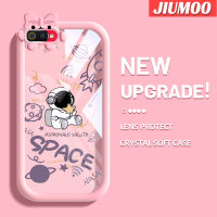 เคส JIUMOO สำหรับ Realme C2 C2S OPPO เคส A1K การ์ตูนคนอวกาศที่มีสีสันสดใสน่ารักกล้องมอนสเตอร์น้อยนิ่มสำหรับเลนส์กันกระแทกแบบใสเคสมือถือความคิดสร้างสรรค์โปร่งใสเคสป้องกันซิลิโคนเรียบง่าย