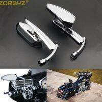 ZORBYZ รถจักรยานยนต์กระจกมองหลังเคียวโครเมียมสำหรับ Harley Yamaha Honda Chopper Crusiers ออกแบบได้ตามต้องการ