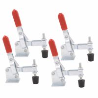 4pcs 102B Vertical Type Toggle Clamp Hand Tool Holding Capacity 100kg U Shape Bar Red Handgrip Toggle Fixture Clamp