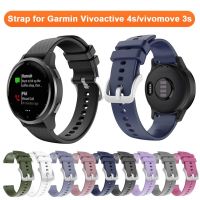 [HOT JUXLLKBKOW 514] สายนาฬิกาข้อมือสายรัดสำหรับ Garmin Vivoactive 4วินาที /Vivomove 3วินาทีเงินหัวเข็มขัดสร้อยข้อมือซิลิโคนเปลี่ยนสายสำหรับ Garmin Vivoactive