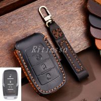 Leather Car Key Cover Case for Dodge RAM 1500 RAM1500 RAM2500 TRX 2021 2020 for Chrysler Couve Dodge Jeep Grand Cherokee