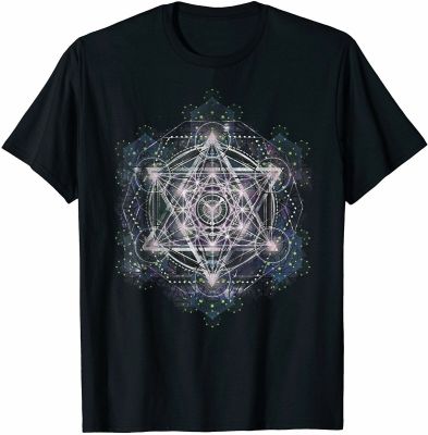Metatron Cube Sacred Geometry Shirt Spiritual Yoga T Shirt Vintage Men Gift