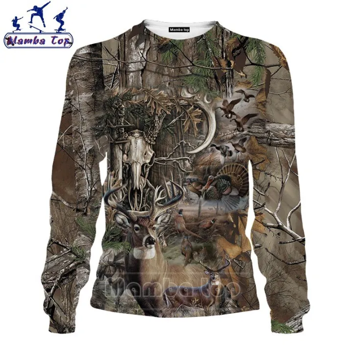 Top 3D Deer Shirts Men Hip Hop Field Hide Hunt Animals Wild Boar Sweatshirt  Women Reed Camouflage Pheasant Hunter Pullover | Lazada PH