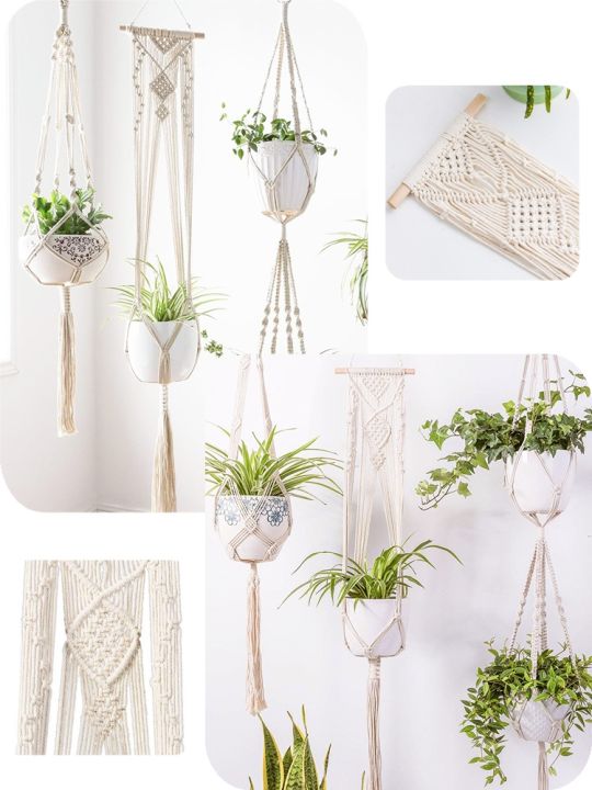 cw-gardening-hanging-basket-cotton-rope-hanger-pot-macrame-wall-boho-courtyard