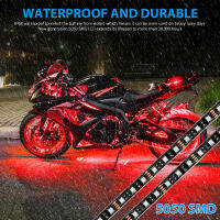 เรืองแสงนีออนแถบไฟ LED แถบชุดรถจักรยานยนต์ที่มีสวิทช์ควบคุมบลูทูธ IP68 Multicolor กันน้ำแบรนด์ใหม่