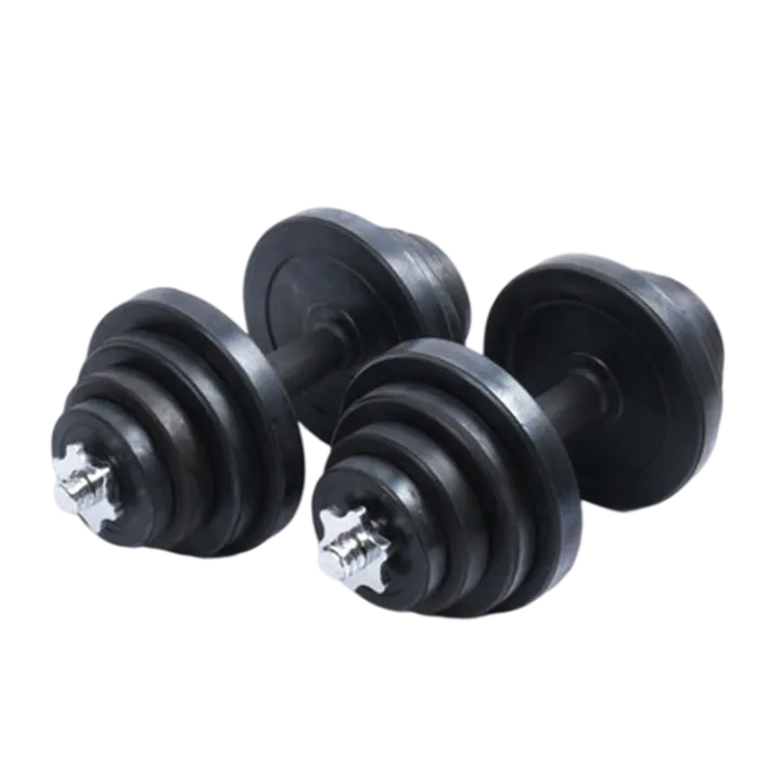 25KG Black Painting Gym Equipment Adjustable Dumbbell Set Lazada PH