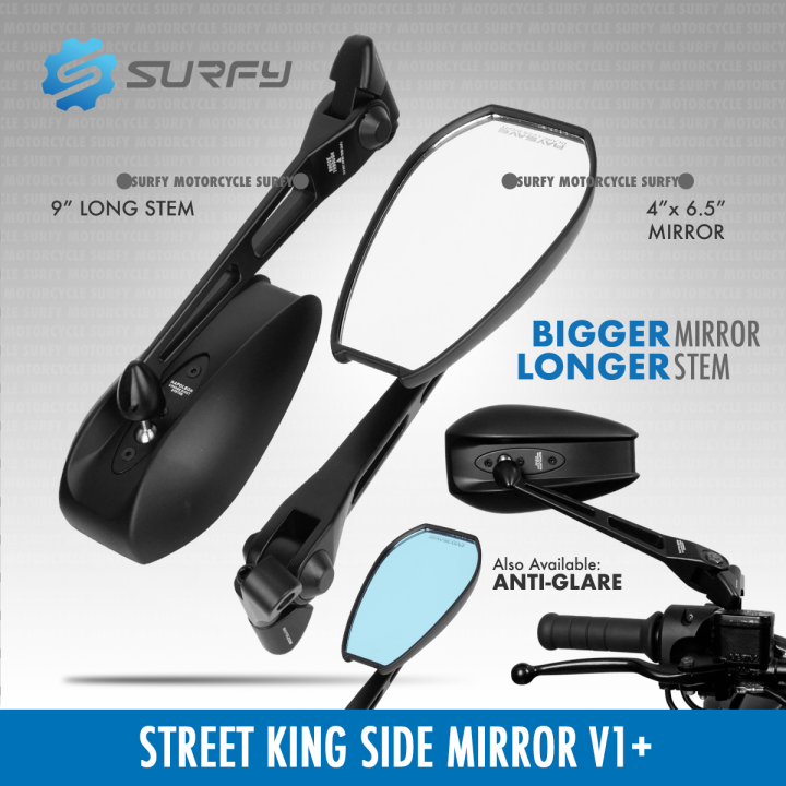 Street King Side Mirror v1 Plus 22cm Longer Stem 10*17cm Bigger Mirror