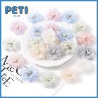 PETIHOME 10PCS มินิมินิ จำลองหัวชบา เทียมเทียมเทียม ตาข่ายแบบตาข่าย ดอกไม้ประดิษฐ์ประดิษฐ์ งานฝีมืองานประดิษฐ์ ตกแต่งของขวัญ หัวดอกไม้ขนาดเล็ก การตกแต่งงานแต่งงาน