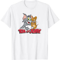 OO เสื้อยืดแขนสั้น ผ้าฝ้าย 100% พิมพ์ลายโลโก้ Tom and Jerry Best Buddies พรีเมี่ยม แฟชั่นสําหรับผู้ชาย และผู้หญิงS-5XL