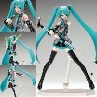 แอ็คชั่นฟิกเกอร์ โมเดล Figma 014# VOCALOID Miku (Lead Singer Series 01 Ver.) 14cm Hatsune Miku Action Figure Virtual Idol Girl Ievan Polkka Microphone Scallion Virtual Singer Packed in Box Model