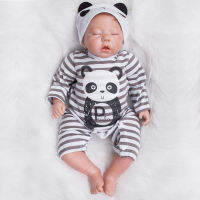 Bonecas reborn 20 Inch Soft Touch Vinyl Bebe Doll Reborn Babies With Lovely Small Panda Clothes