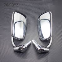 ZORBYZ รถจักรยานยนต์22มม. กระจกมองข้างมองหลังปลายราวมือจับหน้าต่างเงินสำหรับฮอนด้ายามาฮ่าคาวาซากิซูซูกิ