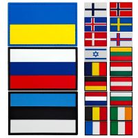 hotx【DT】 Flag Custom Russia Ukraine Israel Morale Badge on Patches Appliques Stickers